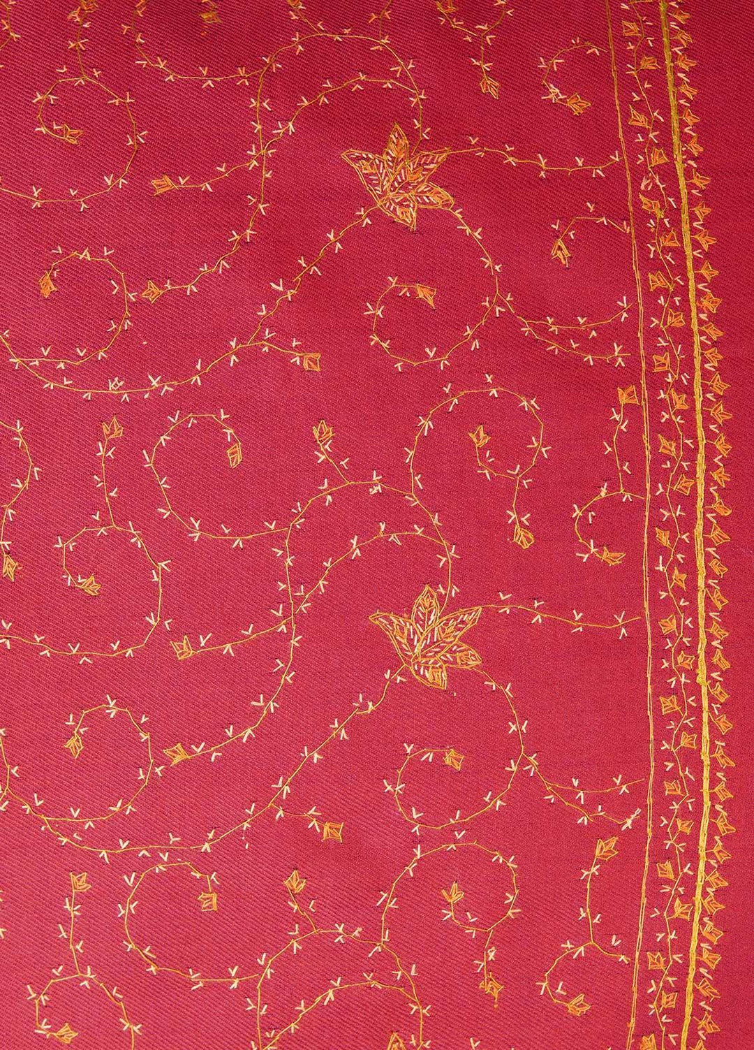 Sanaulla Exclusive Range  Pashmina  Shawls MAMA-17 Red-3 - Pashmina Shawls