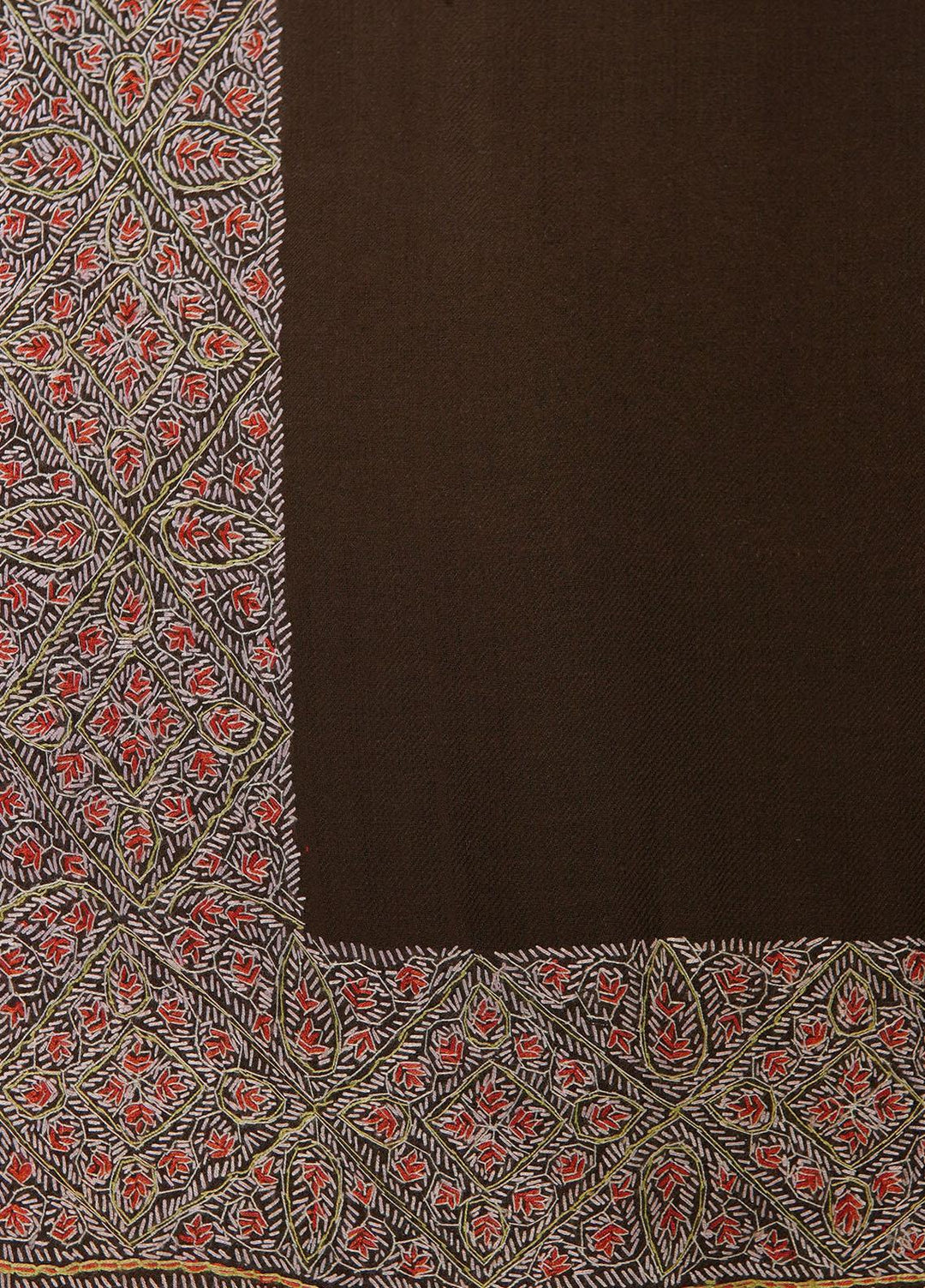 Sanaulla Exclusive Range  Pashmina  Shawls MAMA-20 D.Brown - Pashmina Shawls