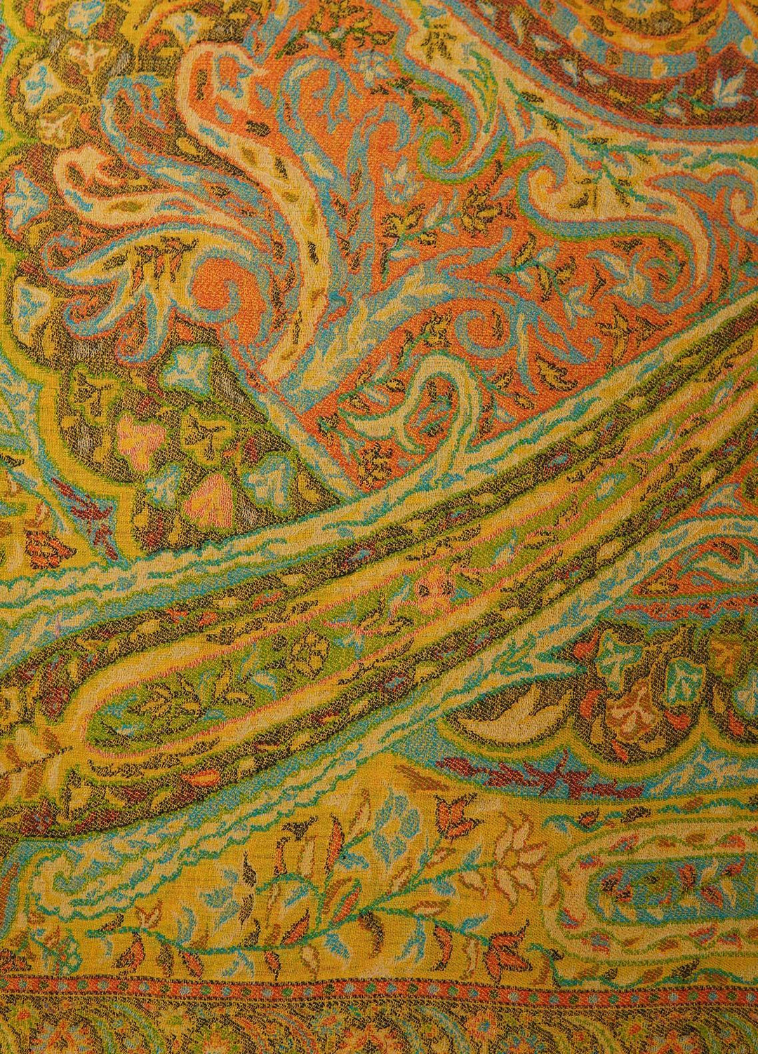 Sanaulla Exclusive Range  Pashmina  Shawls MAMA-42 Mustard-2 - Pashmina Shawls