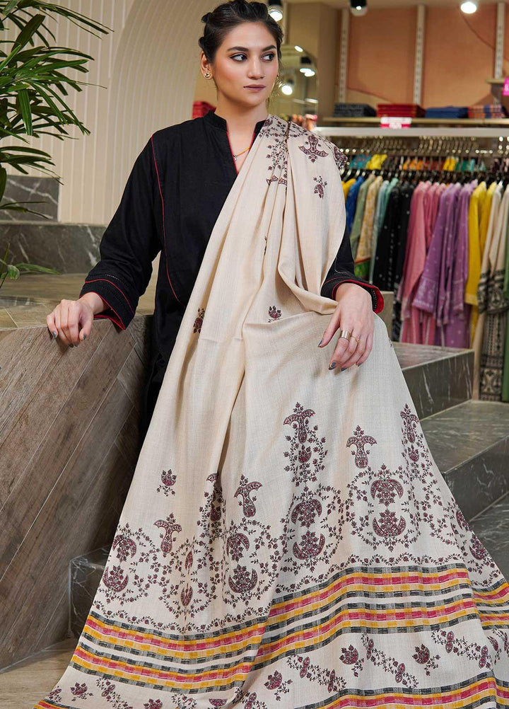 Sanaulla Exclusive Range  Pashmina  Shawls Multi Palla Emb C KPS-40 Fawn - Pashmina Shawls