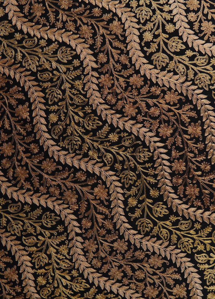 Sanaulla Exclusive Range  Pashmina  Shawls Nalki Cheri Jaal Hw KPS-35 Black-01  - Pashmina Shawls