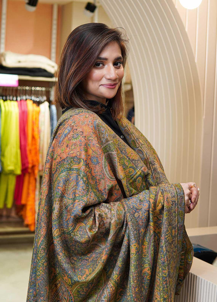 Sanaulla Exclusive Range  Pashmina  Shawls MAMA-42 Multi-1 - Pashmina Shawls