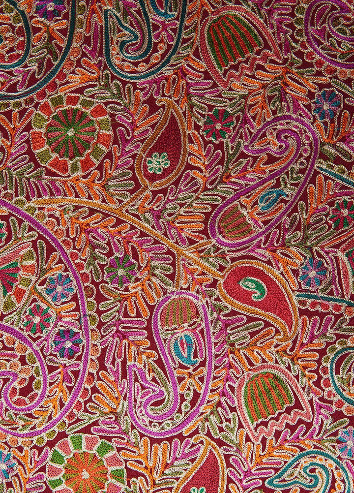 Sanaulla Exclusive Range  Pashmina  Shawls MAMA-05 Red      - Pashmina Shawls