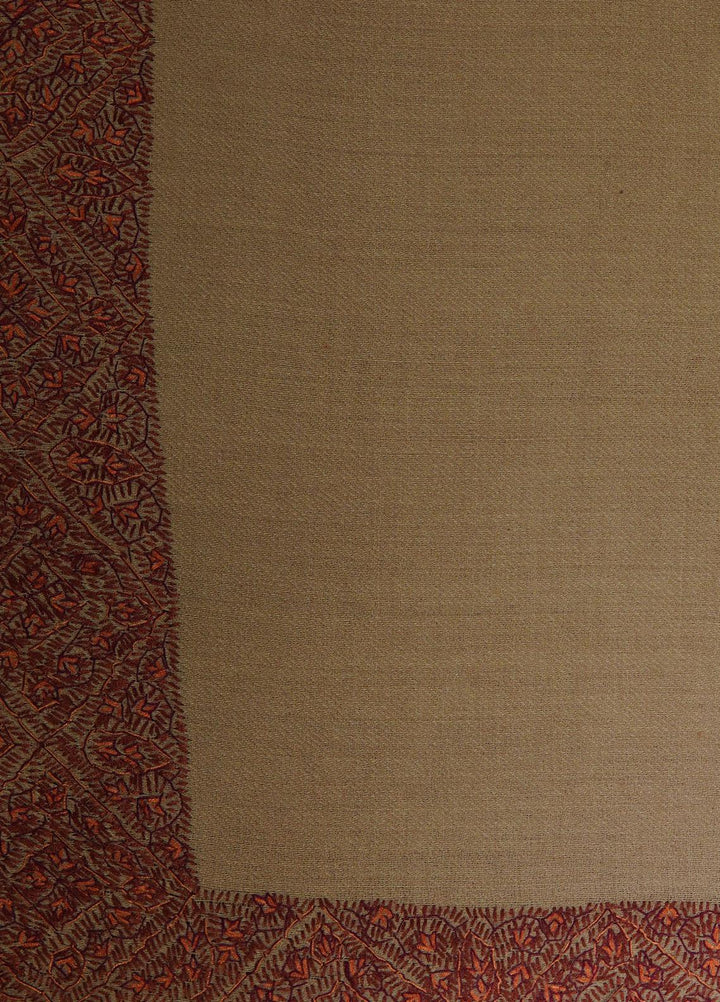 Sanaulla Exclusive Range  Pashmina  Shawls MAMA-20 Fawn-4 - Pashmina Shawls