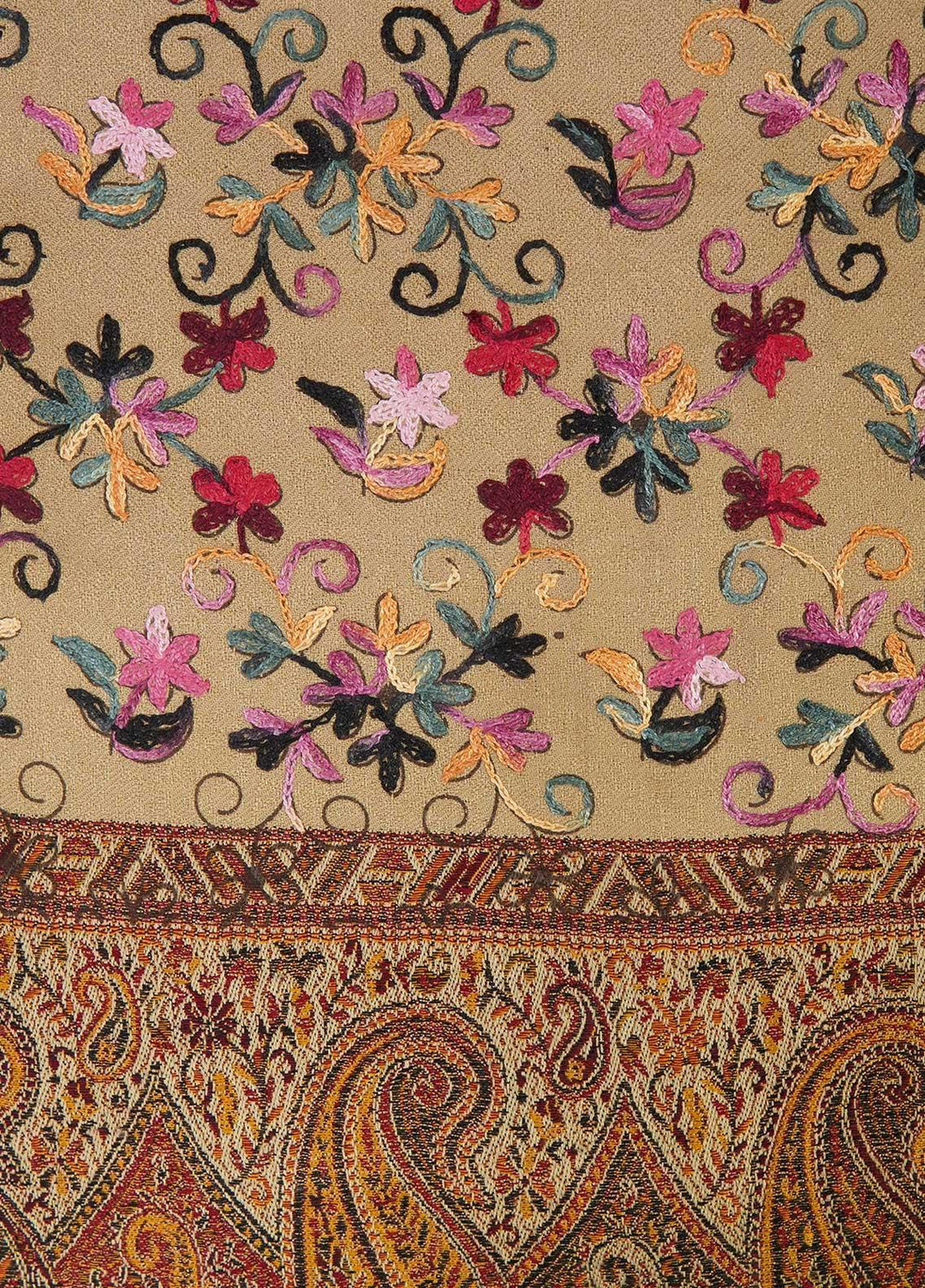 Sanaulla Exclusive Range  Pashmina  Shawls Kaani Palla Jaal KPS-32 Multi11 - Pashmina Shawls