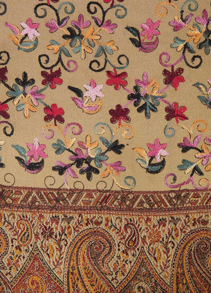 Sanaulla Exclusive Range  Pashmina  Shawls Kaani Palla Jaal KPS-32 Multi11 - Pashmina Shawls