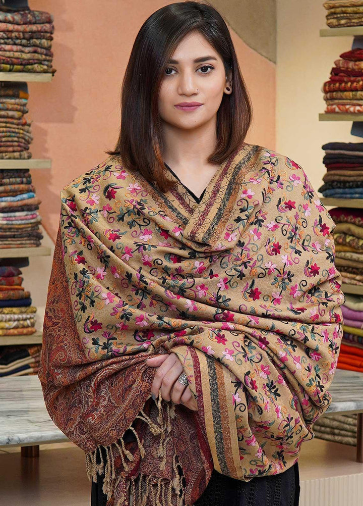 Sanaulla Exclusive Range  Pashmina  Shawls Kaani Palla Jaal KPS-32 Multi13 - Pashmina Shawls