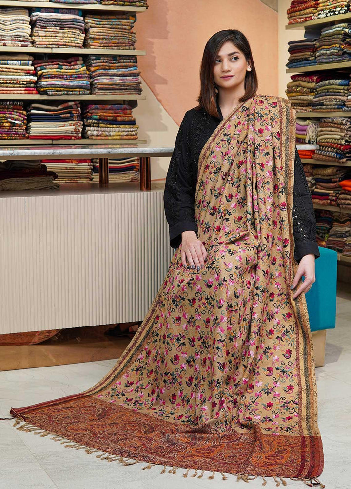 Sanaulla Exclusive Range  Pashmina  Shawls Kaani Palla Jaal KPS-32 Multi13 - Pashmina Shawls