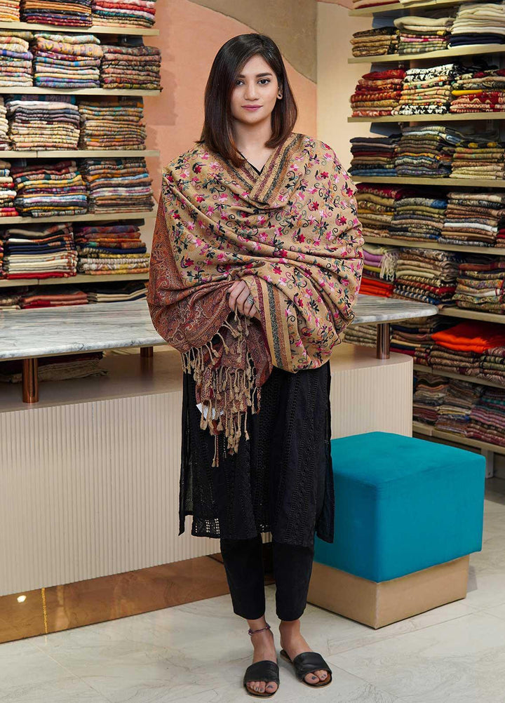 Sanaulla Exclusive Range  Pashmina  Shawls Kaani Palla Jaal KPS-32 Multi13 - Pashmina Shawls