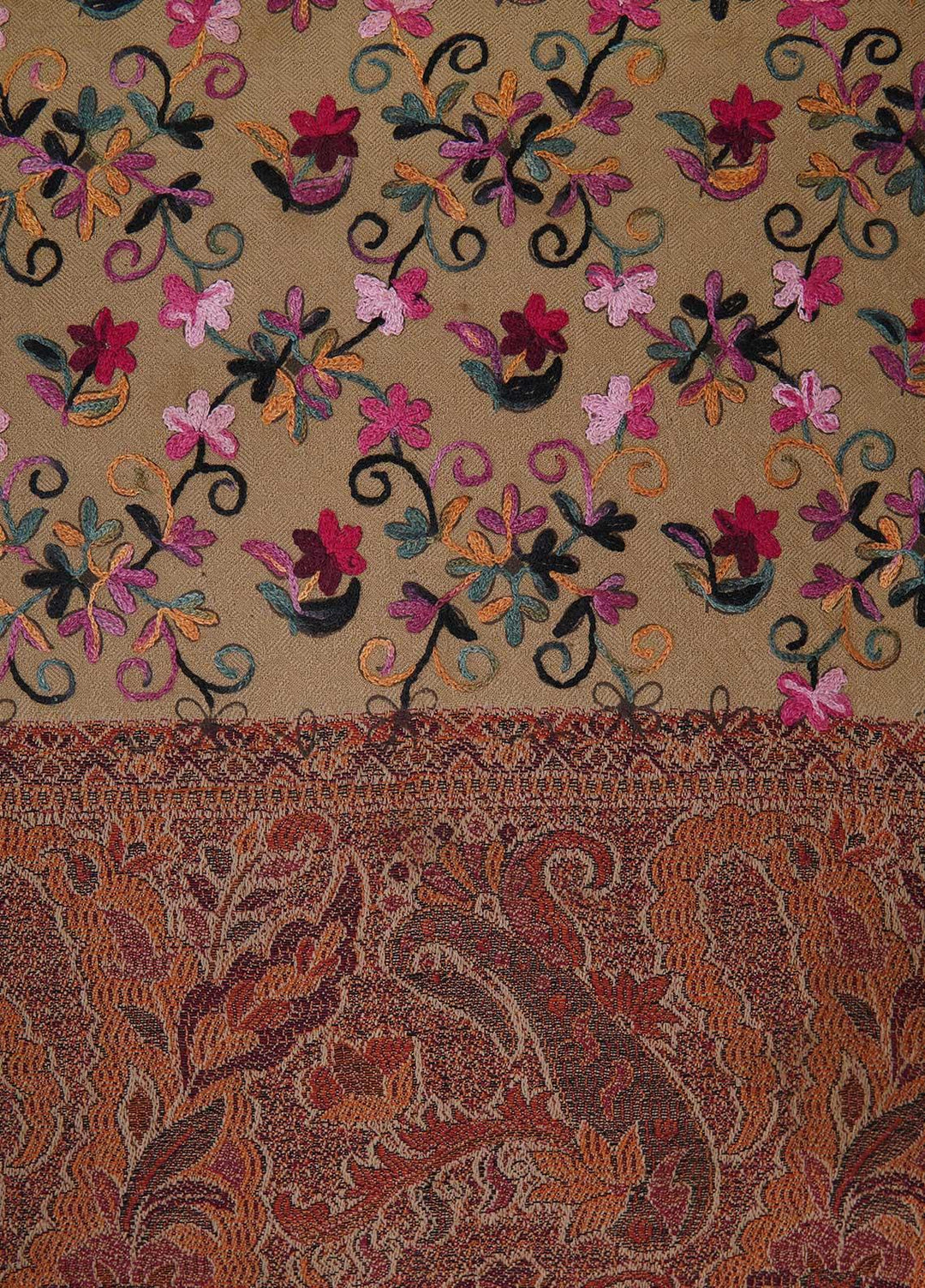 Sanaulla Exclusive Range  Pashmina  Shawls Kaani Palla Jaal KPS-32 Multi13 - Pashmina Shawls