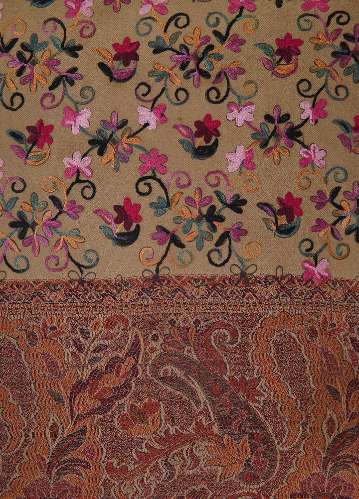 Sanaulla Exclusive Range  Pashmina  Shawls Kaani Palla Jaal KPS-32 Multi13 - Pashmina Shawls