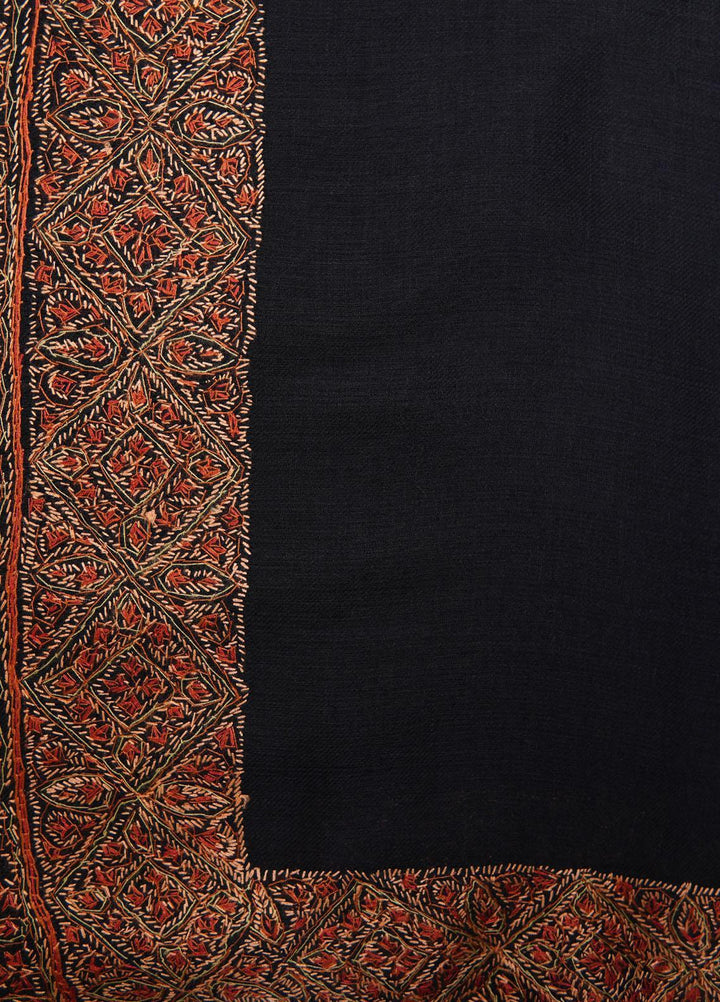 Sanaulla Exclusive Range  Pashmina  Shawls MAMA-20 Black-5 - Pashmina Shawls