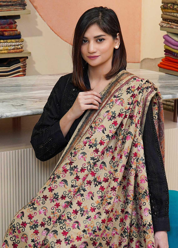 Sanaulla Exclusive Range  Pashmina  Shawls Kaani Palla Jaal KPS-32 Multi14 - Pashmina Shawls