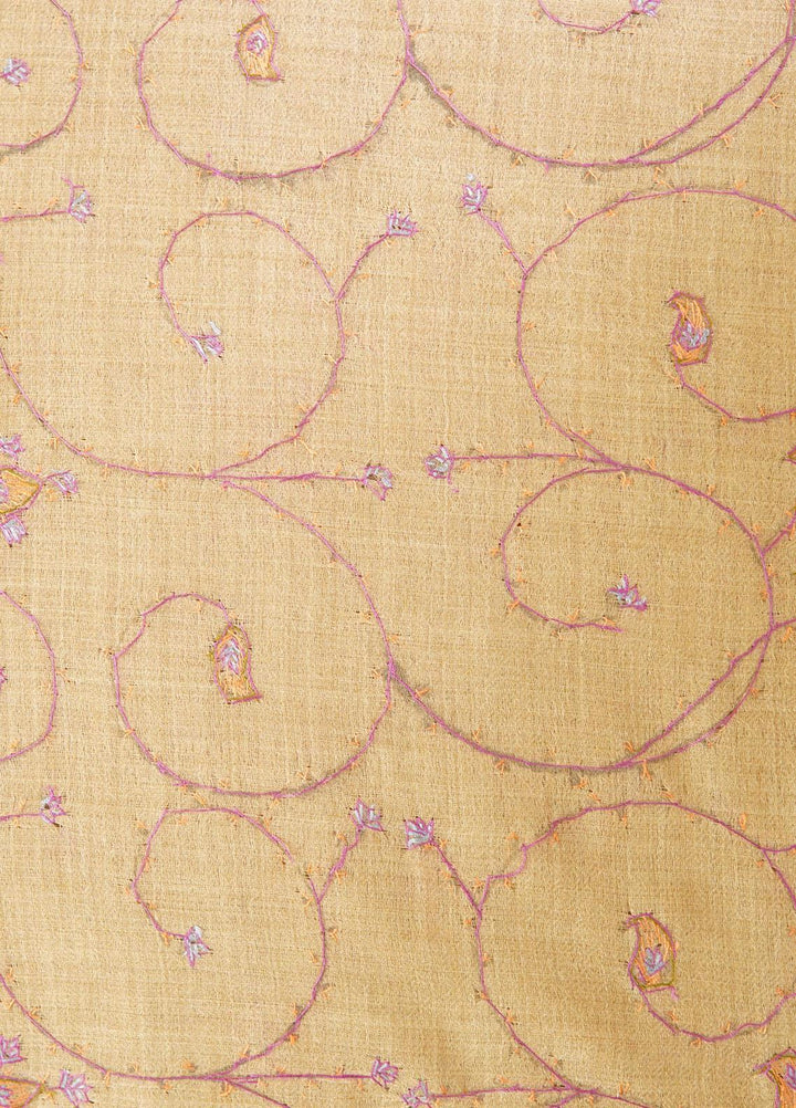 Sanaulla Exclusive Range  Pashmina  Shawls MAMA-21 Fawn-2 - Pashmina Shawls