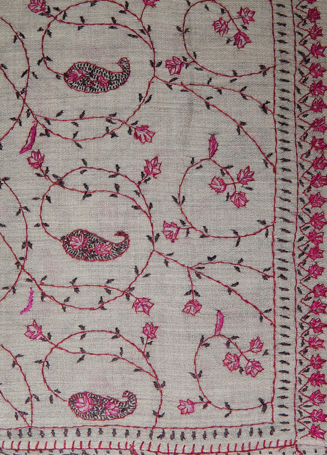 Sanaulla Exclusive Range  Pashmina  Shawls MAMA-47 Grey-1      - Pashmina Shawls