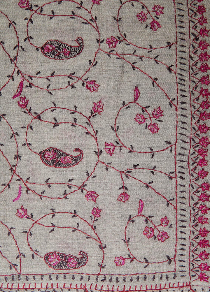 Sanaulla Exclusive Range  Pashmina  Shawls MAMA-47 Grey-1      - Pashmina Shawls