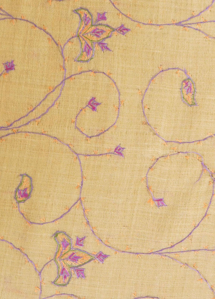 Sanaulla Exclusive Range  Pashmina  Shawls MAMA-21 Fawn-3 - Pashmina Shawls