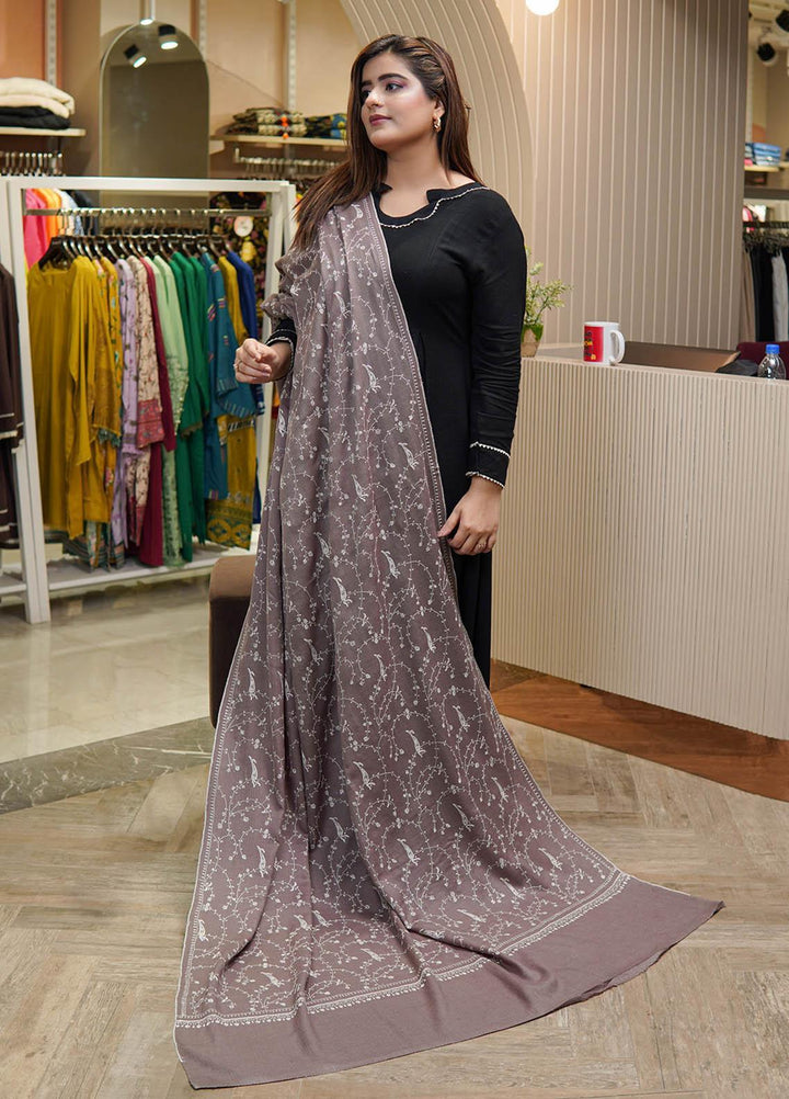Sanaulla Exclusive Range  Pashmina  Shawls MAMA-47 Grey-2      - Pashmina Shawls