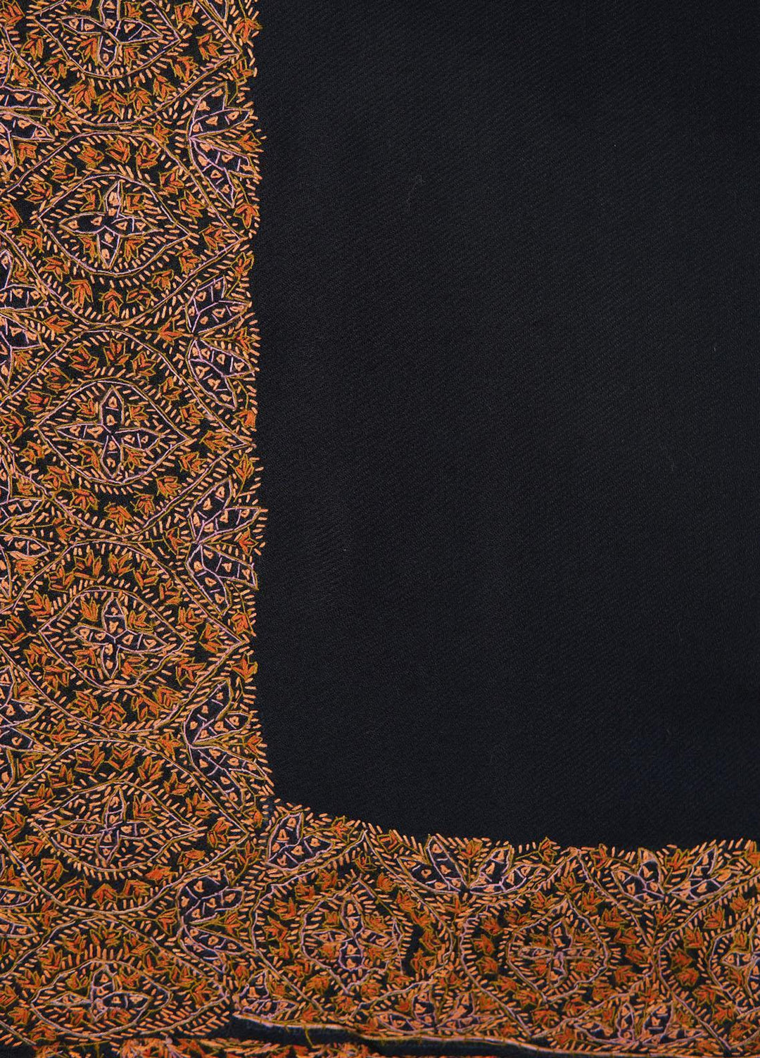 Sanaulla Exclusive Range  Pashmina  Shawls Top Dour DD KPS-17 Black - Pashmina Shawls