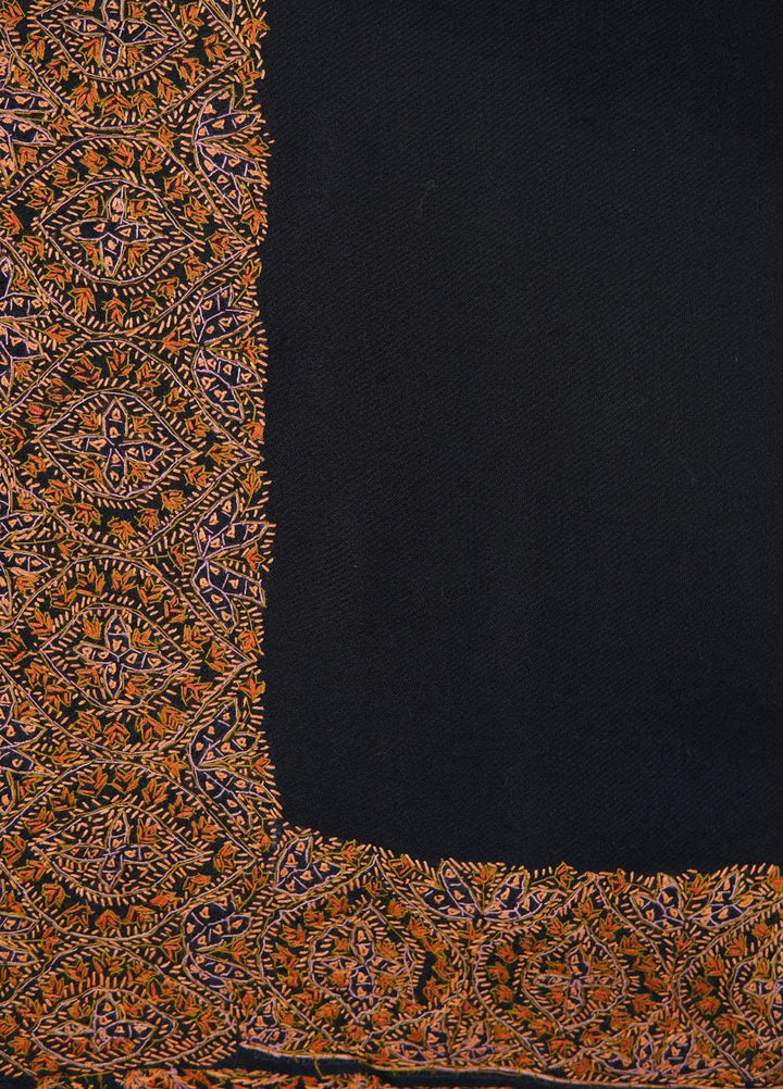 Sanaulla Exclusive Range  Pashmina  Shawls Top Dour DD KPS-17 Black - Pashmina Shawls