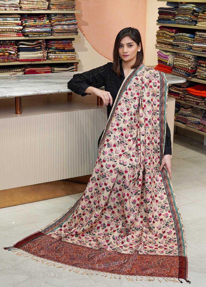 Sanaulla Exclusive Range  Pashmina  Shawls Kaani Palla Jaal KPS-32 Multi21 - Pashmina Shawls