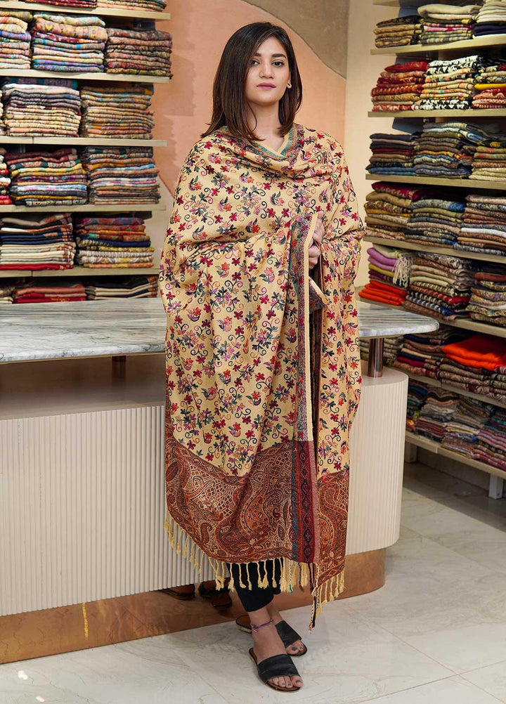 Sanaulla Exclusive Range  Pashmina  Shawls Kaani Palla Jaal KPS-32 Multi24 - Pashmina Shawls