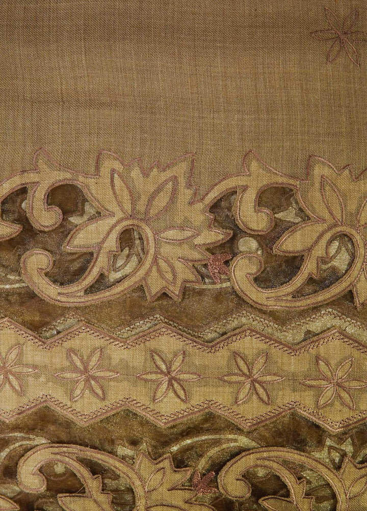 Sanaulla Exclusive Range  Pashmina  Shawls Tissue Palla C KPS-46 Brown02 - Pashmina Shawls