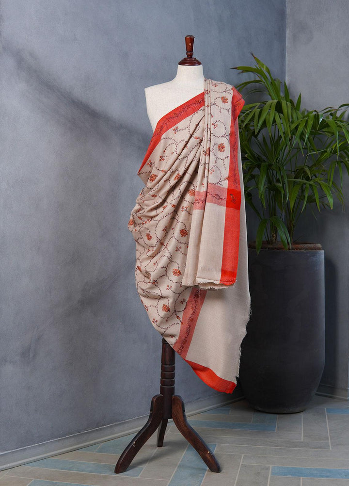 Sanaulla Exclusive Range  Pashmina  Shawls SU22PS-1 H.M AKRAM AKP-32 Fawn-2 - Pashmina Shawls