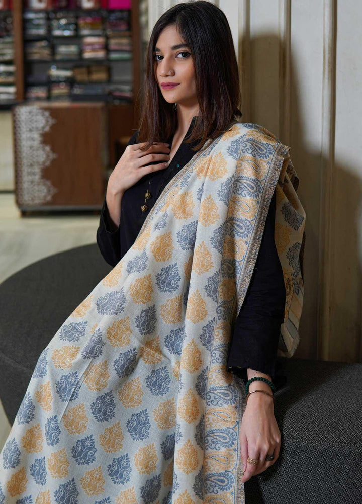 Sanaulla Exclusive Range  Pashmina  Shawls MAMA-12 Fawn - Pashmina Shawls