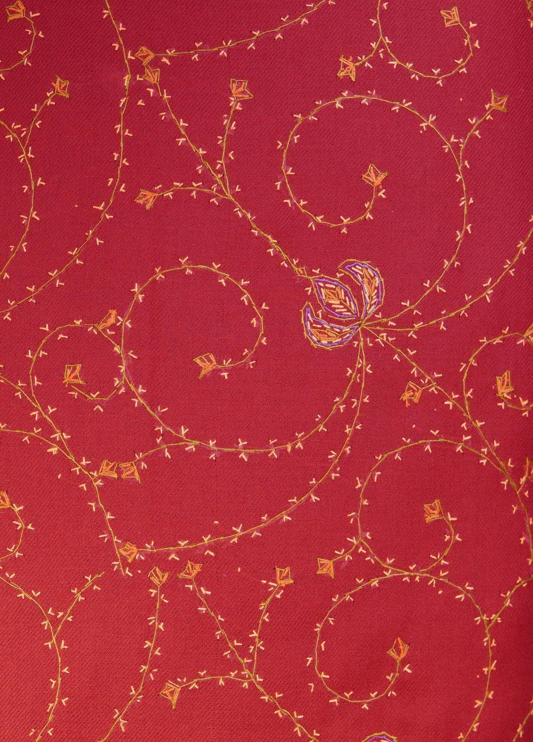 Sanaulla Exclusive Range  Pashmina  Shawls MAMA-17 Red-4 - Pashmina Shawls