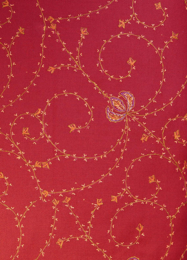 Sanaulla Exclusive Range  Pashmina  Shawls MAMA-17 Red-4 - Pashmina Shawls