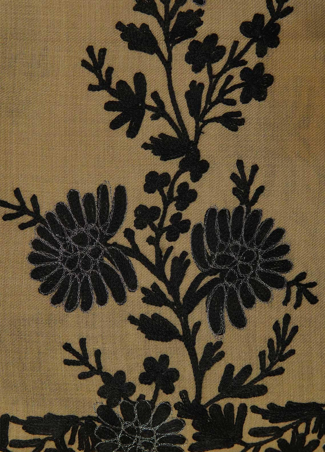 Sanaulla Exclusive Range  Pashmina  Shawls MAMA-27 Fawn-2 - Pashmina Shawls