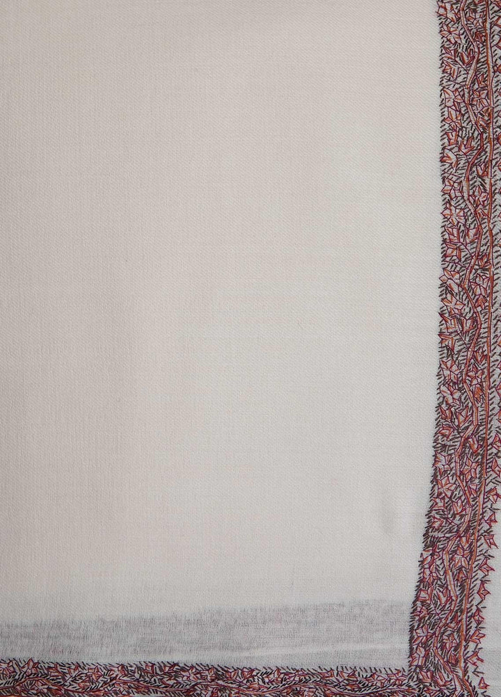 Sanaulla Exclusive Range  Pashmina  Shawls MAMA-18 White - Pashmina Shawls