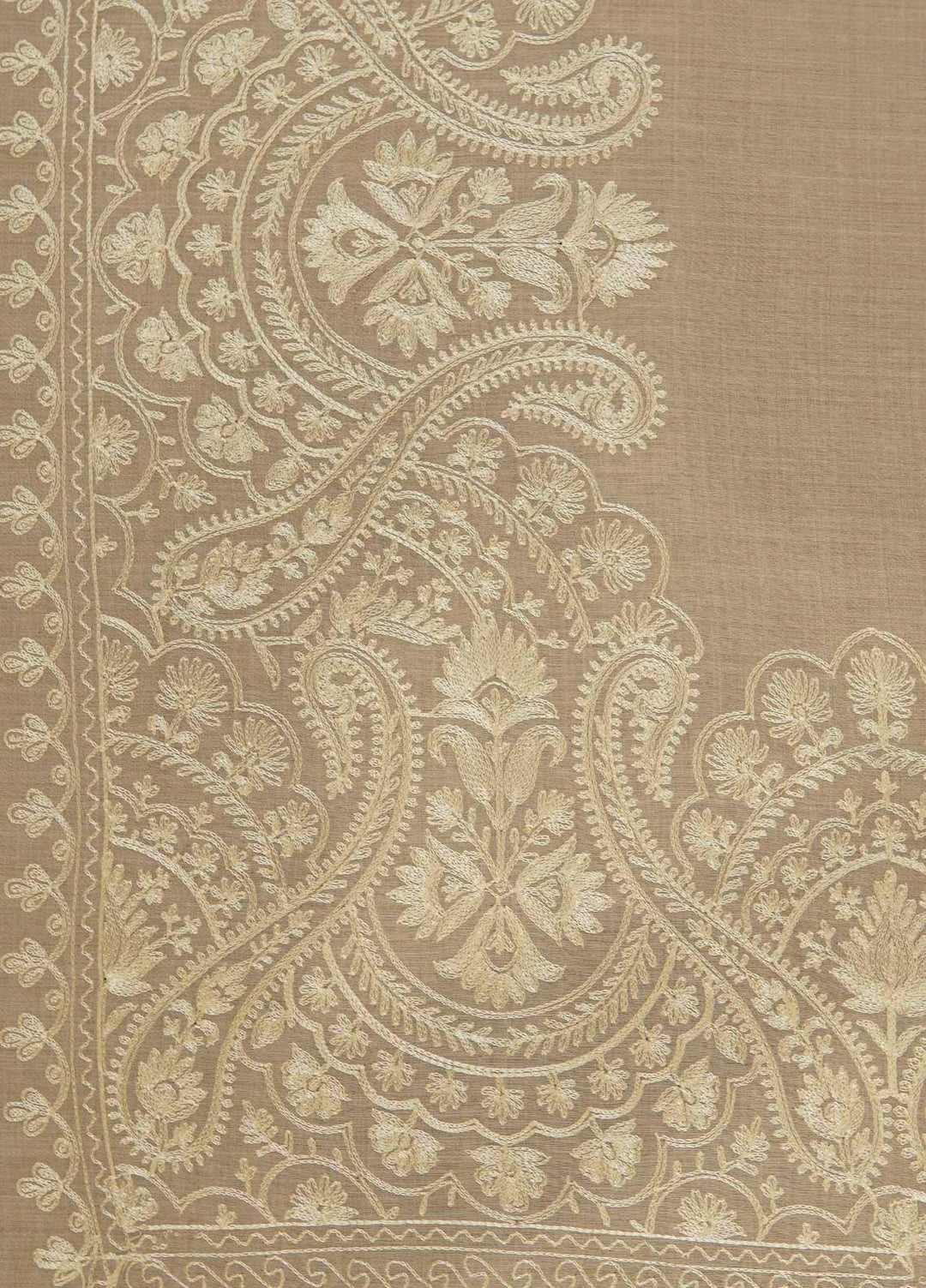 Sanaulla Exclusive Range  Pashmina  Shawls MAMA-38 Beige-2 - Pashmina Shawls