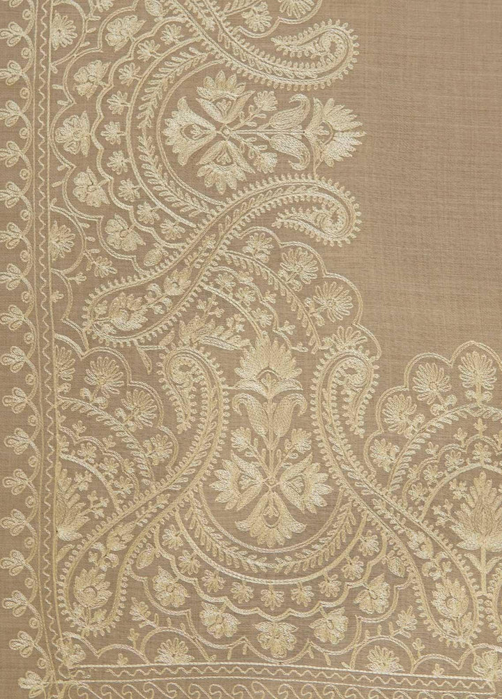 Sanaulla Exclusive Range  Pashmina  Shawls MAMA-38 Beige-2 - Pashmina Shawls