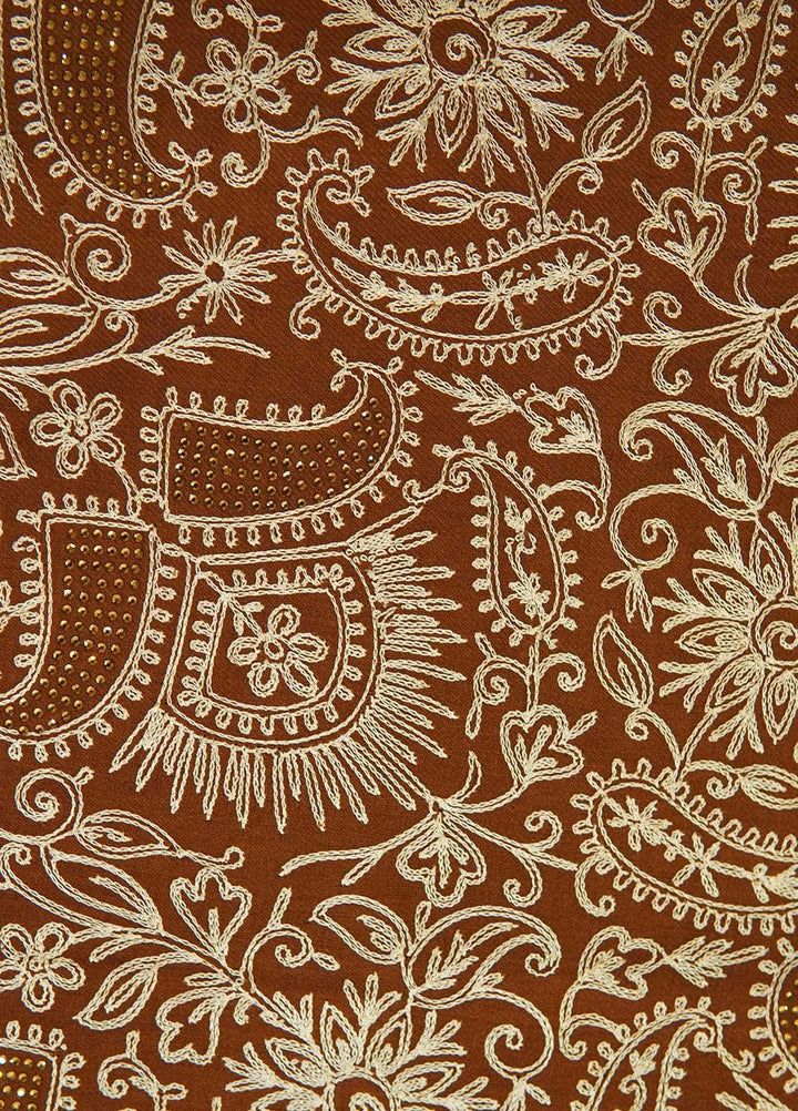 Sanaulla Exclusive Range  Pashmina  Shawls MAMA-39 Brown - Pashmina Shawls