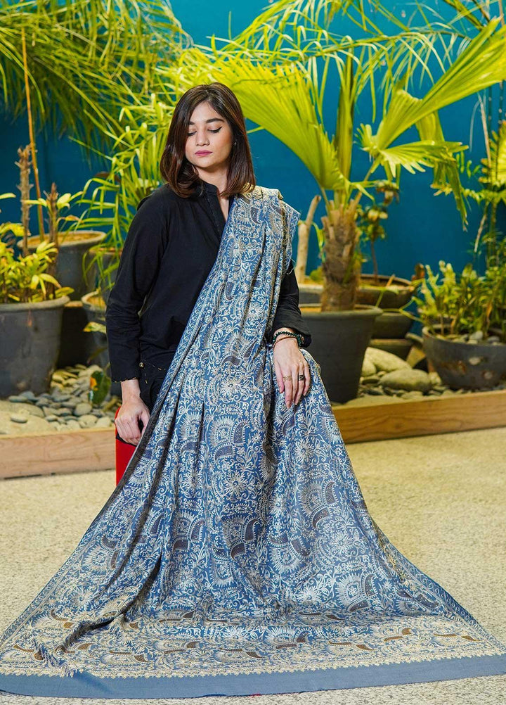 Sanaulla Exclusive Range  Pashmina  Shawls MAMA-39 Grey - Pashmina Shawls