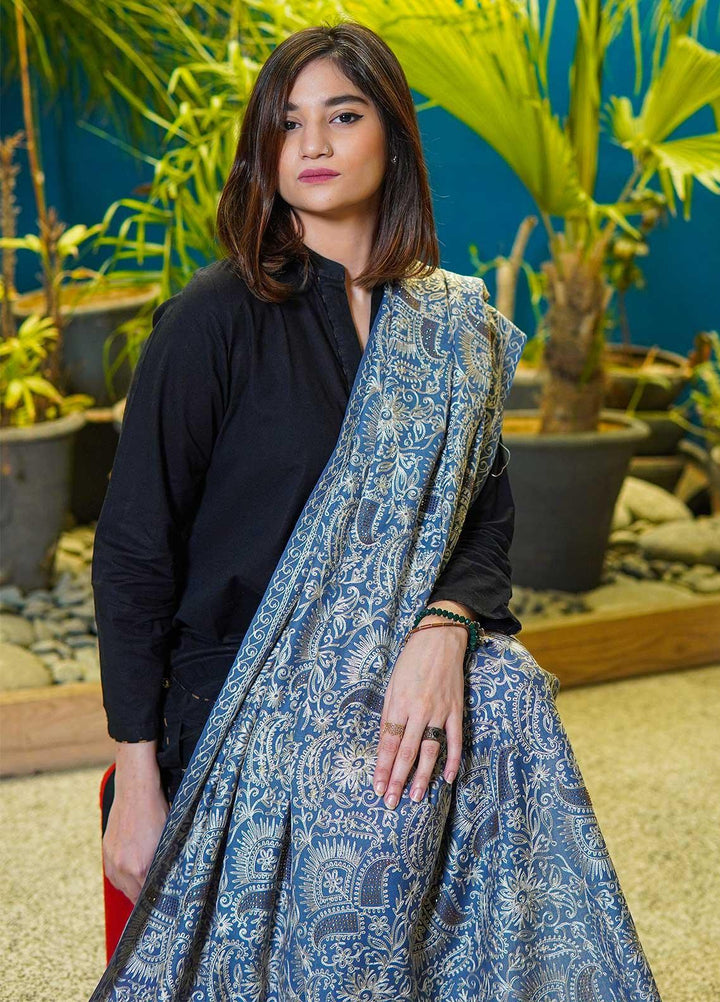 Sanaulla Exclusive Range  Pashmina  Shawls MAMA-39 Grey - Pashmina Shawls