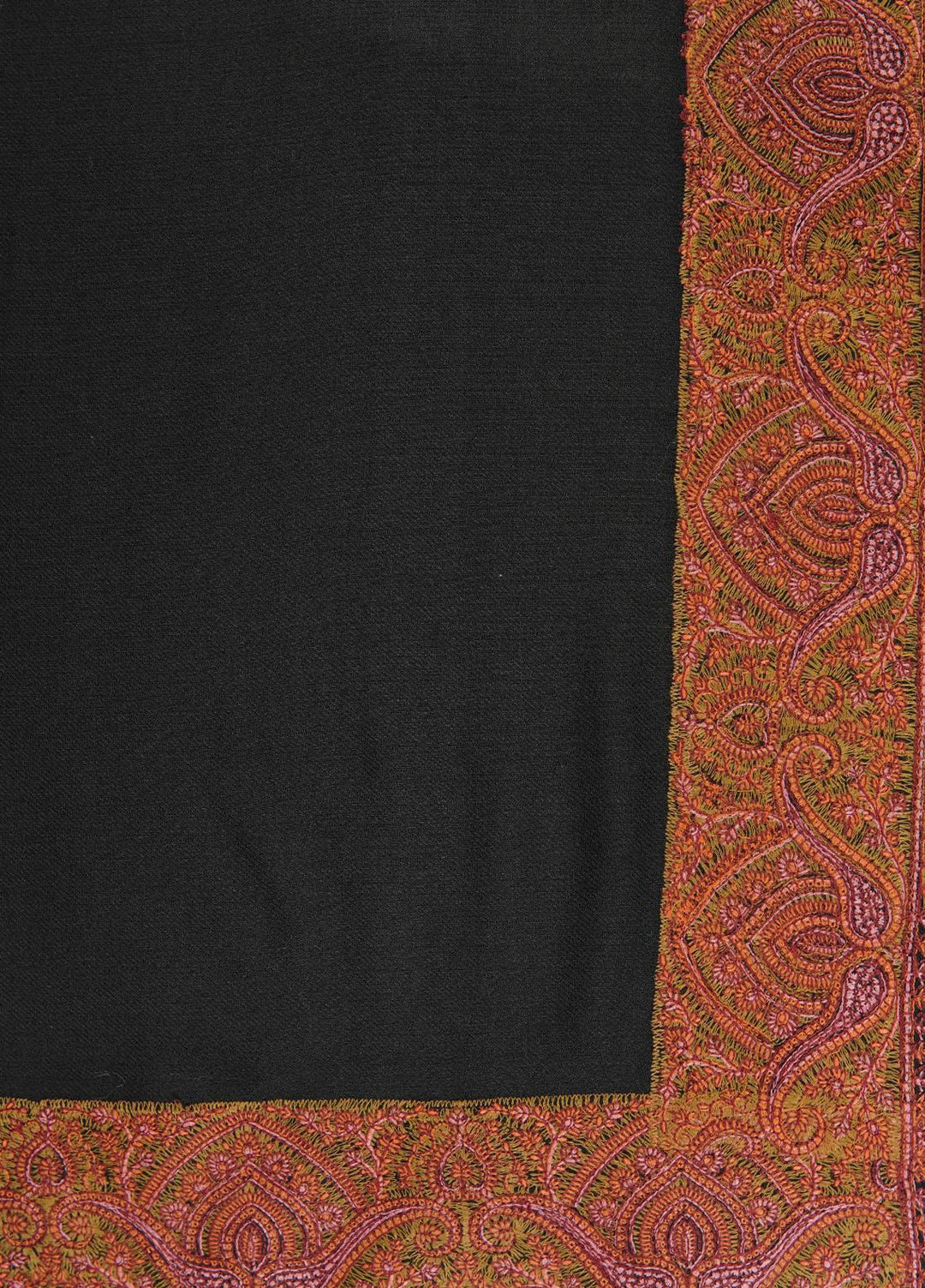 Sanaulla Exclusive Range  Pashmina  Shawls Mh Dour Sdt KPS-09 Black - Pashmina Shawls