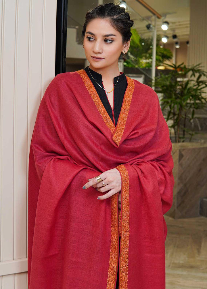 Sanaulla Exclusive Range  Pashmina  Shawls MAMA-18 Pink - Pashmina Shawls