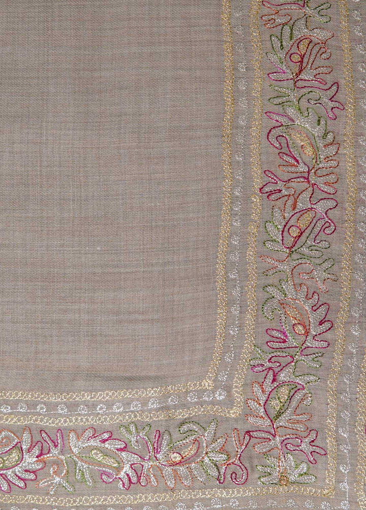 Sanaulla Exclusive Range  Pashmina  Shawls MAMA-27 Fawn-8 - Pashmina Shawls