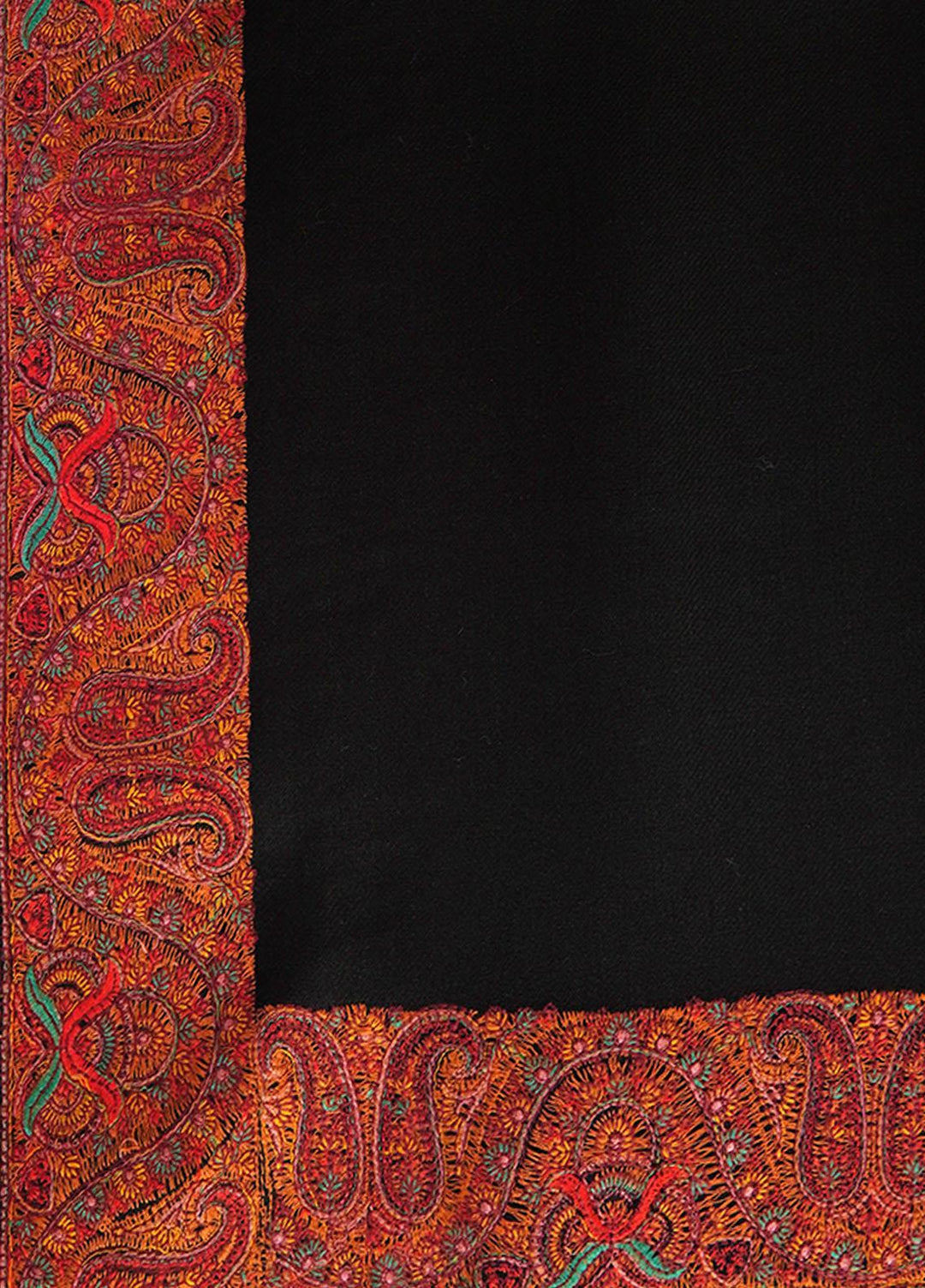 Sanaulla Exclusive Range  Pashmina  Shawls Mh Dour Sdt KPS-09 Black04 - Pashmina Shawls