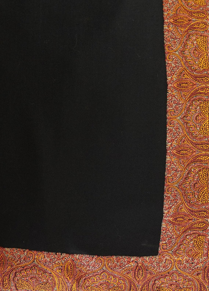 Sanaulla Exclusive Range  Pashmina  Shawls Mh Dour Sdt KPS-09 Black05 - Pashmina Shawls