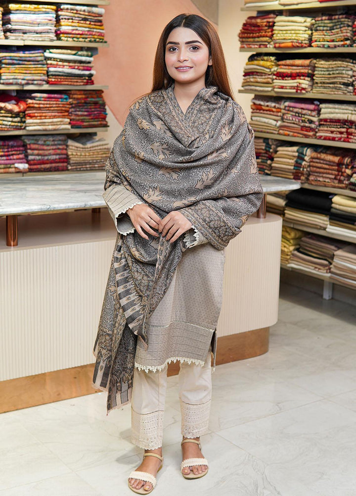 Sanaulla Exclusive Range  Pashmina  Shawls MAMA-13 Brown - Pashmina Shawls