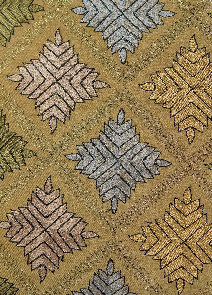 Sanaulla Exclusive Range  Pashmina  Shawls Zarri Nalki Pasily Jaal AD KPS-43 Brown05 - Pashmina Shawls