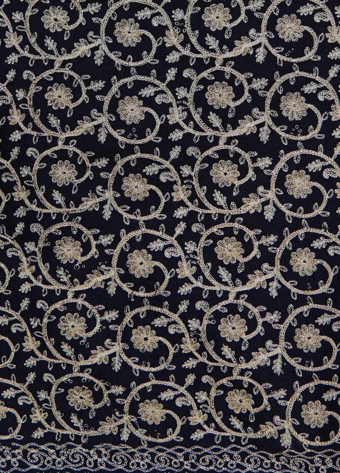 Sanaulla Exclusive Range  Pashmina  Shawls Nalki Zarri Small Jaal AD KPS-49 Blue01 - Pashmina Shawls