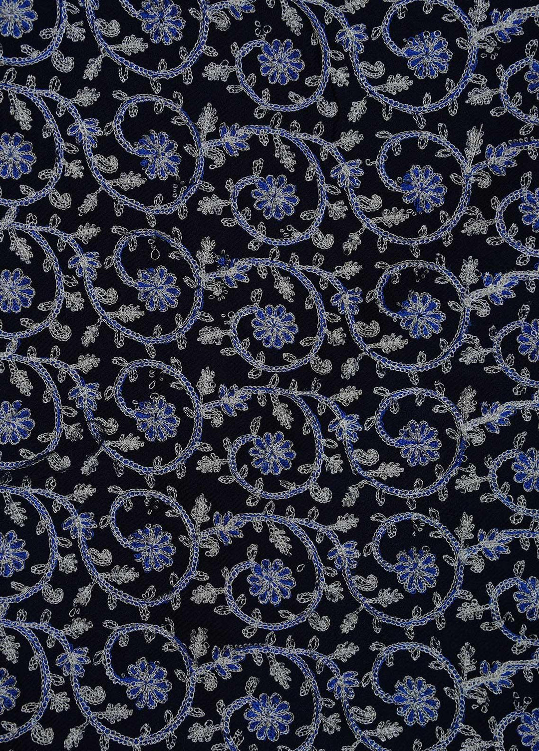 Sanaulla Exclusive Range  Pashmina  Shawls Nalki Zarri Small Jaal AD KPS-49 Blue03 - Pashmina Shawls