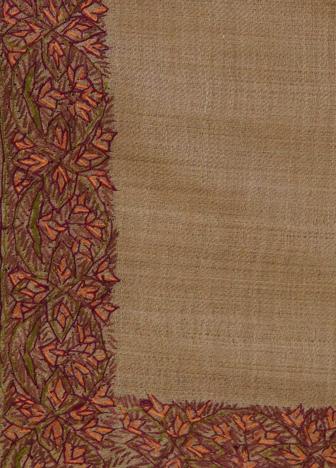 Sanaulla Exclusive Range  Pashmina  Shawls MAMA-16 Fawn-2 - Pashmina Shawls