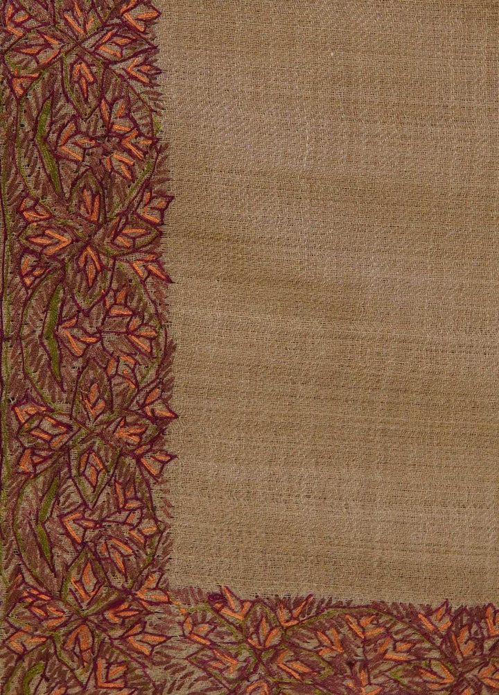 Sanaulla Exclusive Range  Pashmina  Shawls MAMA-16 Fawn-2 - Pashmina Shawls