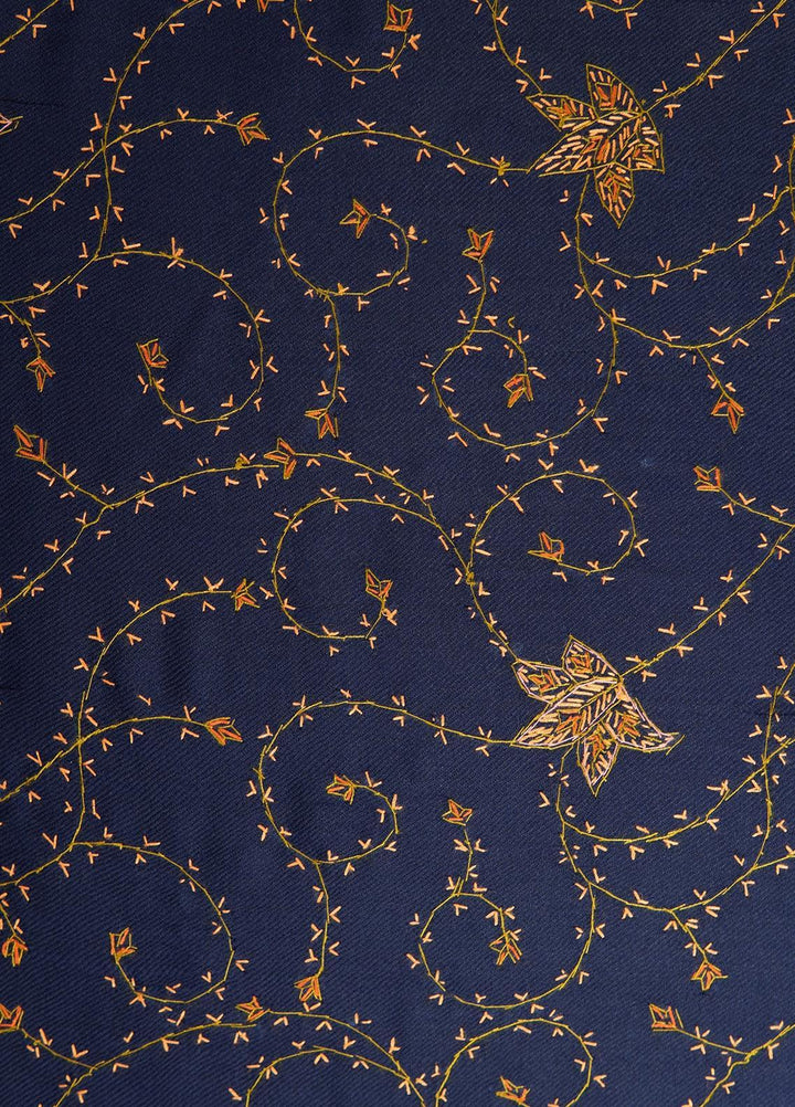 Sanaulla Exclusive Range  Pashmina  Shawls MAMA-17 Blue-2 - Pashmina Shawls